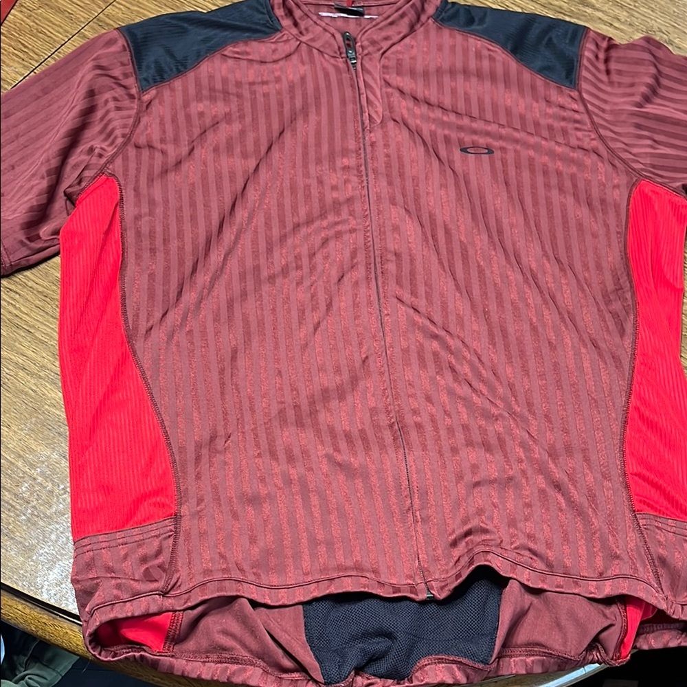 Oakley Maroon and Black Cycling shirt